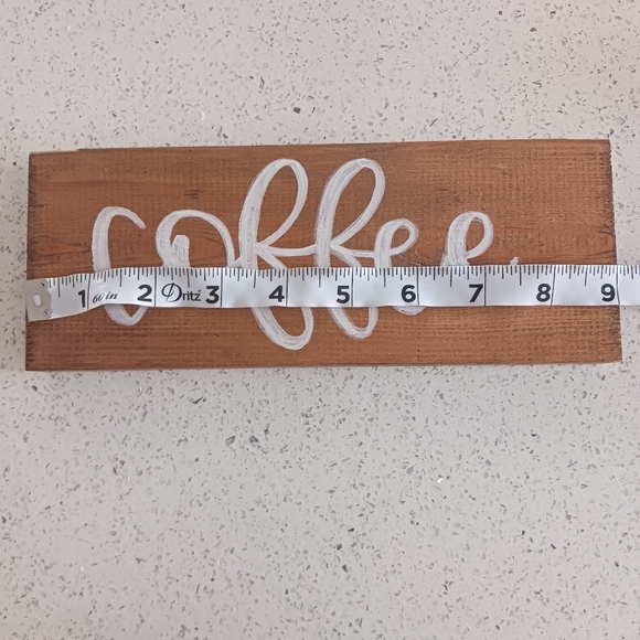 Handpainted "Coffee" Wood Slab Coffee Bar Kitchen Decor - Picture 9 of 13